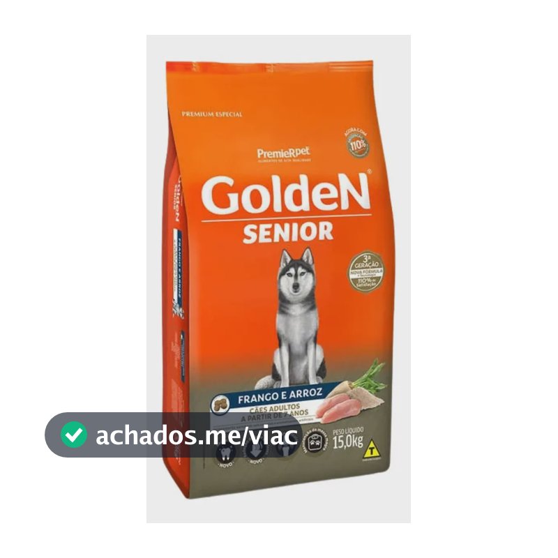 Ração Golden Senior Frango 15kg P/cães Adultos