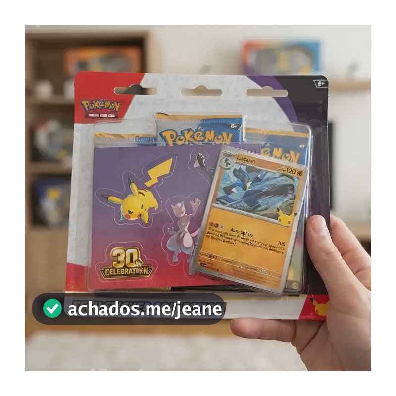 Pokemon 30 Anos Blister Triplo 16 Cartas 01 Adesivo Inglês Pokémon