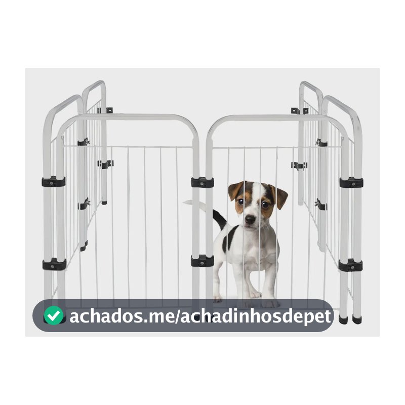 Cercado Grade 217x51cm 6 Módulos Segurança Pet Cães Cor Branco