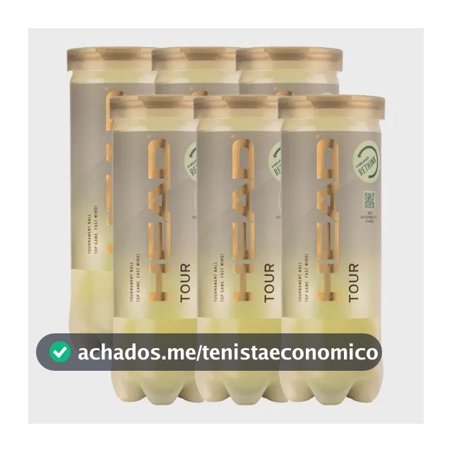 Bola De Tênis Head Tour Pack Com 06 Tubos 18 Bolas Premium
