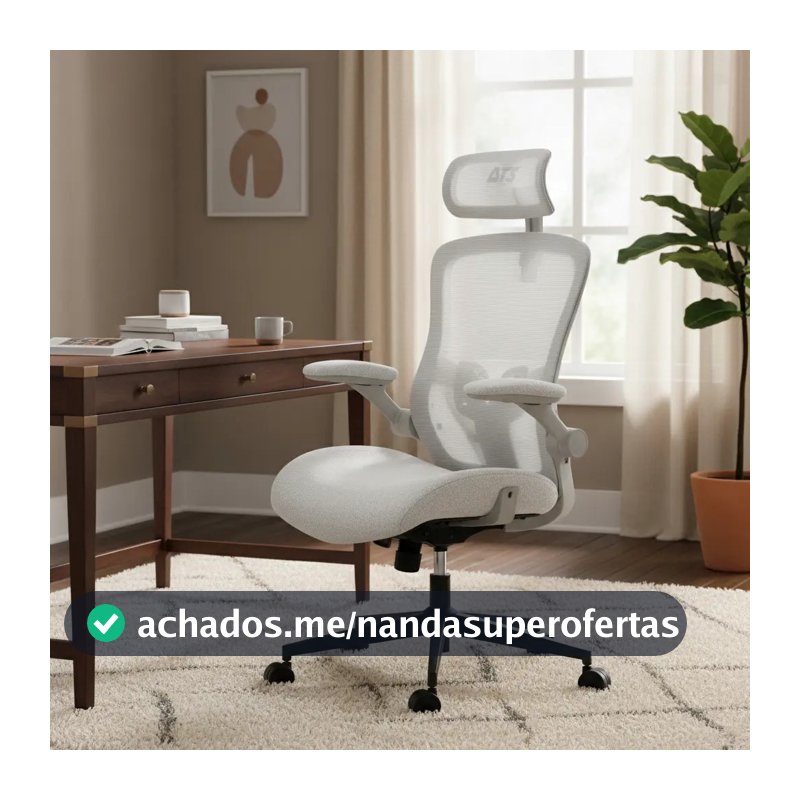 Cadeira Gamer DT3 Vita Super H Encosto Reclinável Apoio Cabeça Mesh Cinza