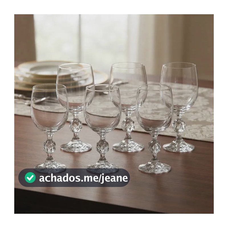 Conjunto 6 Taças Cristal Bohemia Vinho Degustação 190ml