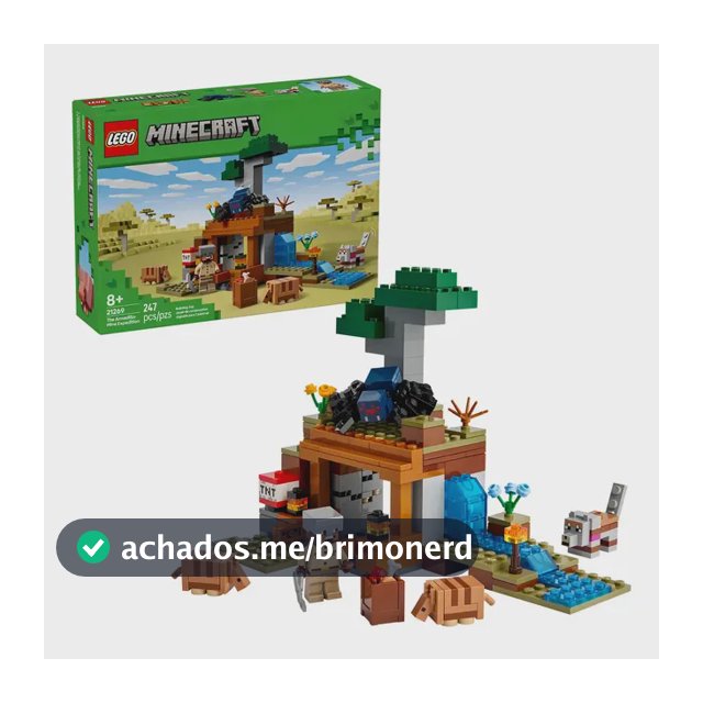 LEGO 21269 Minecraft A Expedição na Mina do Tatu Para Crianças 8 Anos 247 peças
