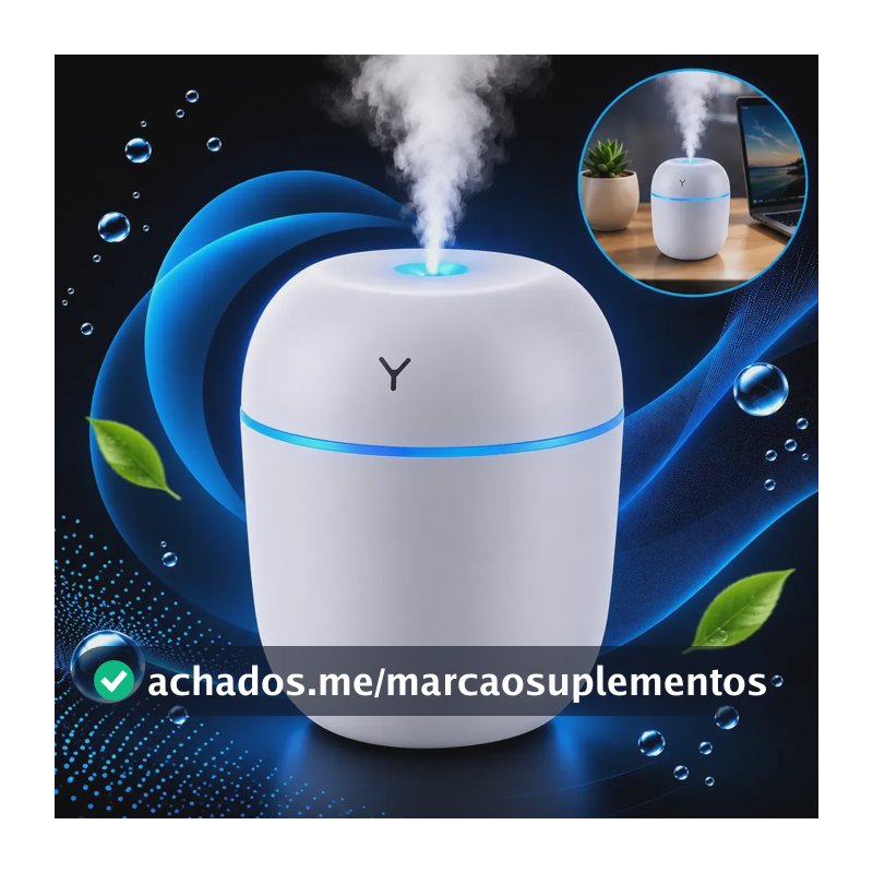Mini Umidificador De Ar  De Ambiente Climatizador E Difusor Branco 127/220v