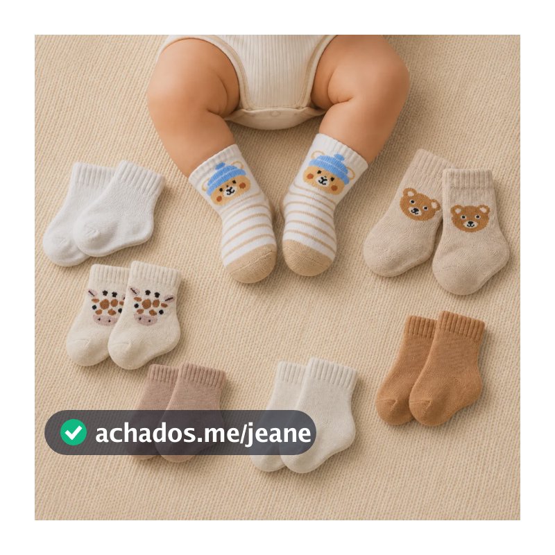 Kit 7 Pares Meia Bebê Todo Dia Rn Duck Menino Menina Algodão Menino Sortido Rn
