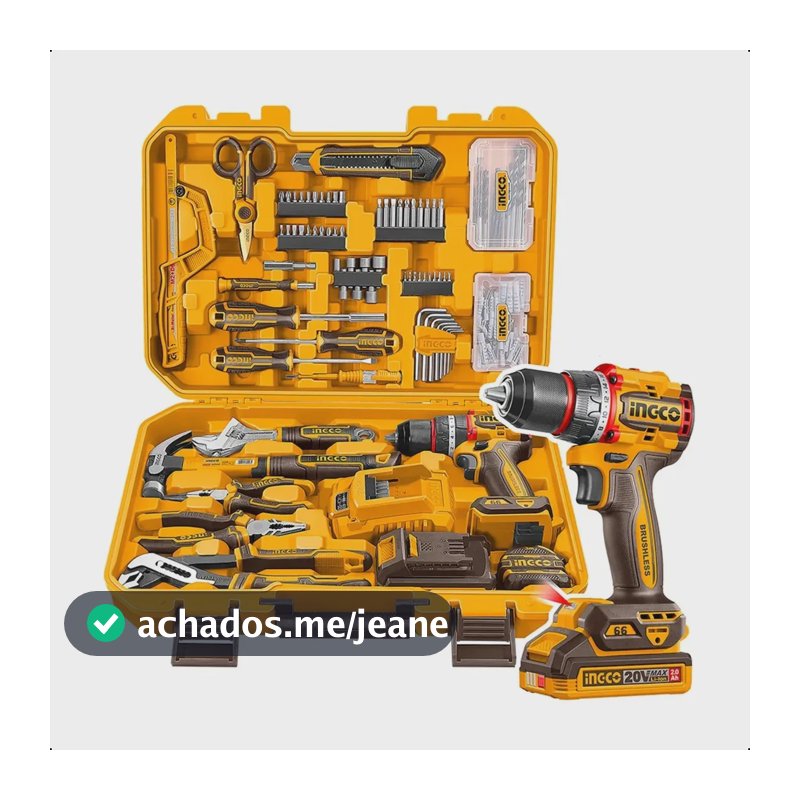 Kit Parafusadeira Impacto 20V + 166 ferramentas HKTHP41662-9 Ingco