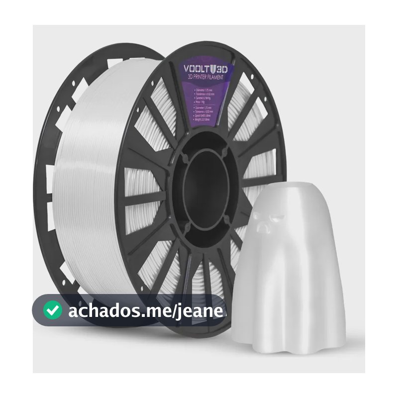 Filamento Voolt3d Pla 1.75mm V-silk High Speed Cor Branco/perola