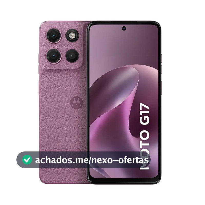 Smartphone Motorola Moto G17 4g - 256gb 4gb Ram + 8gb Ram Boost, Camera 50mp Sony Lytia 600, Tela Fhd+ 60hz, Bateria 5200 Mah - Rosa