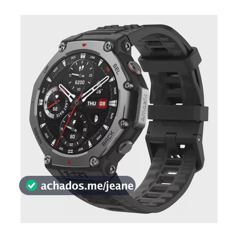 Relógio Amazfit T Rex 3 Gps Amoled Original Smartwatch Preto Milanês Cinza