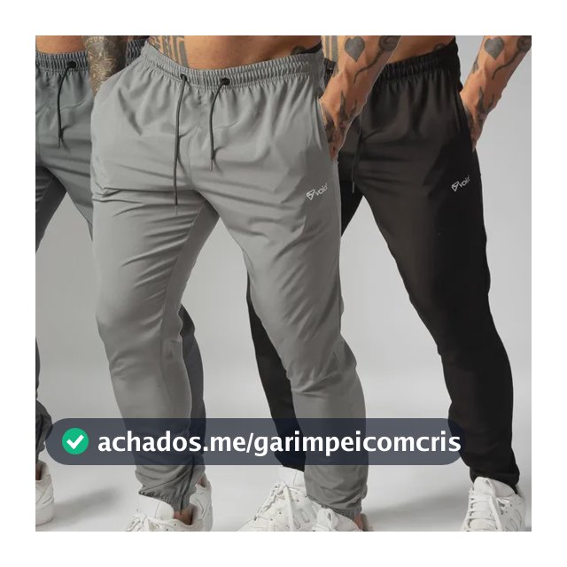 Kit 3 Calças Jogger Masculinas De Tactel Com Elastano Ziper