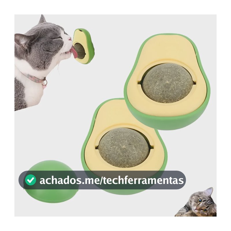 Kit 2 Brinquedo Para Gato Com Catnip Erva Gato Abacate Bola Verde