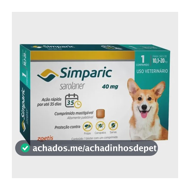 Zoetis Simparic 40mg 1 Comprimido Cão