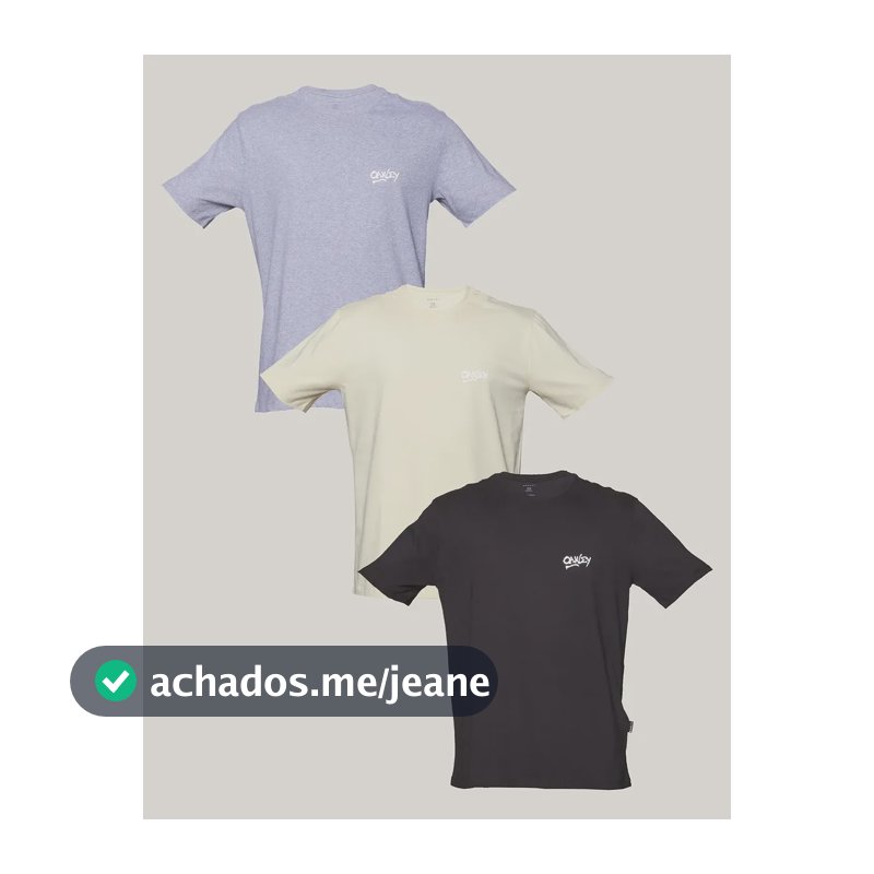 Kit 3 Camisetas Masculina Logo Grafitti Oakley. Misselaneous Logomarca M Liso