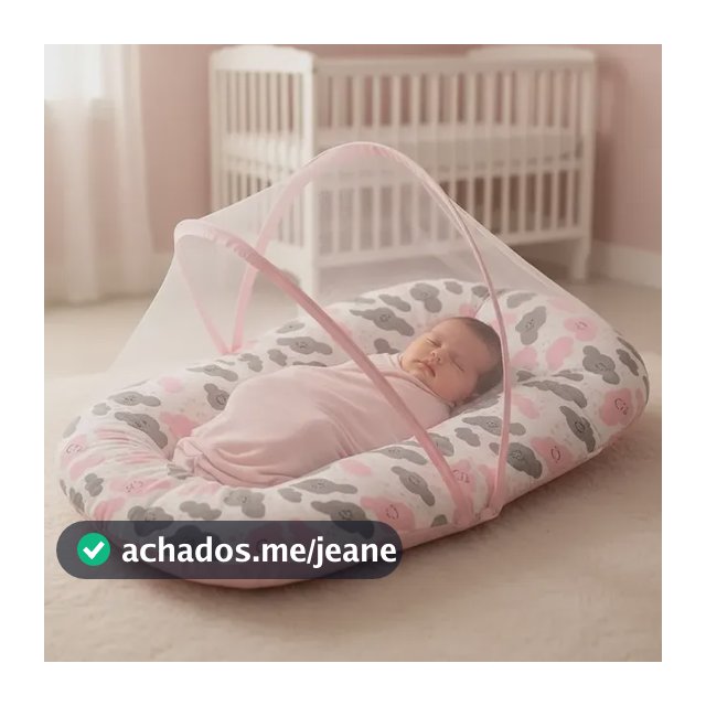 Berço Portátil Mosquiteiro Ninho Redutor Bebê Menina Coroa