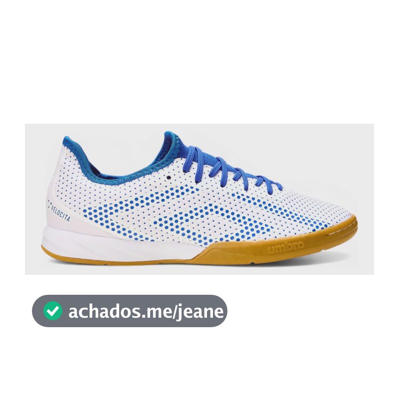 Chuteira Futsal Masculina Velocita Ix Club Umbro Branco/azul 43 Br