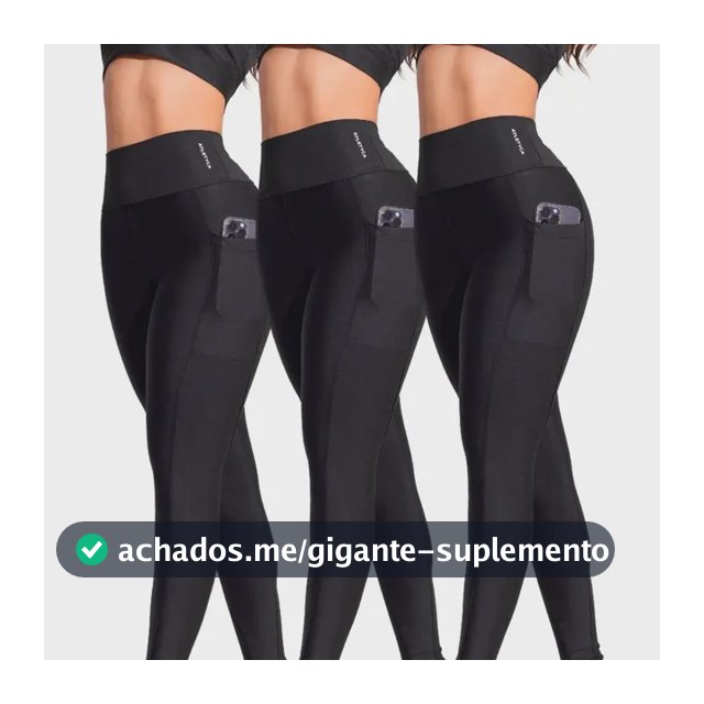 Kit 3 Legging Com Bolso Fitness Feminino Atletyca