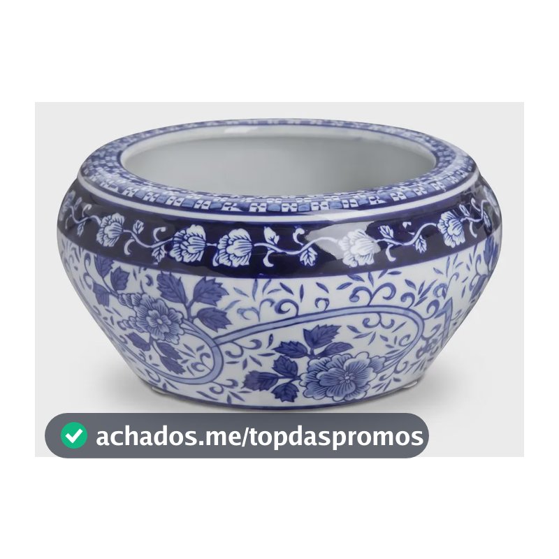 Cachepot Home Style Azure 26 Cm Azul Floral