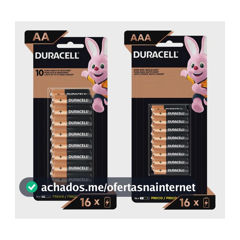 Kit Duracell Com 16 Pilhas Aa E 16 Pilhas Aaa
