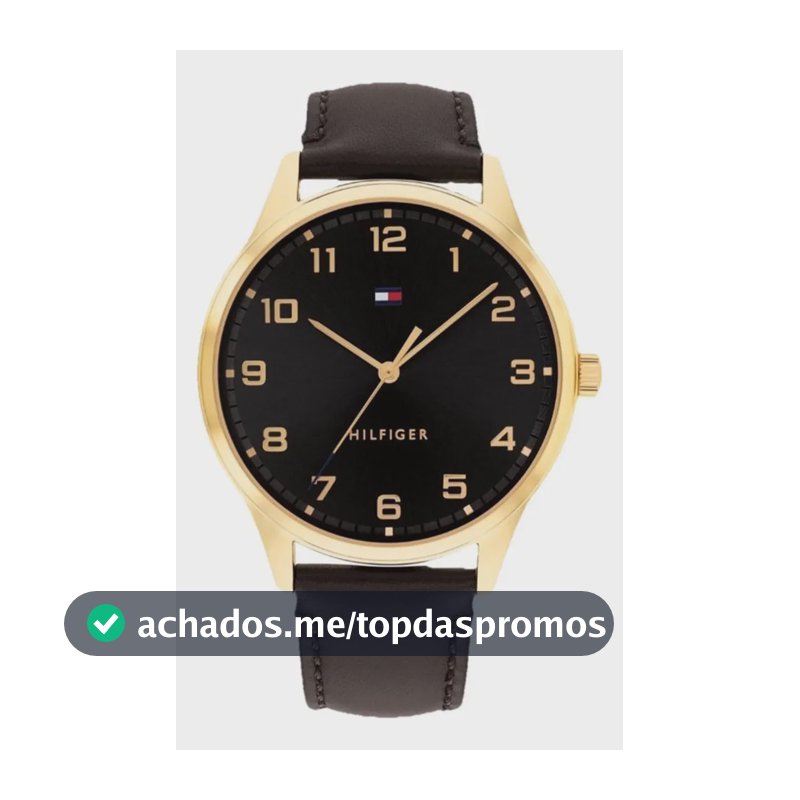 Relógio Tommy Hilfiger Th Essentials Masculino Em Couro Pret Preto