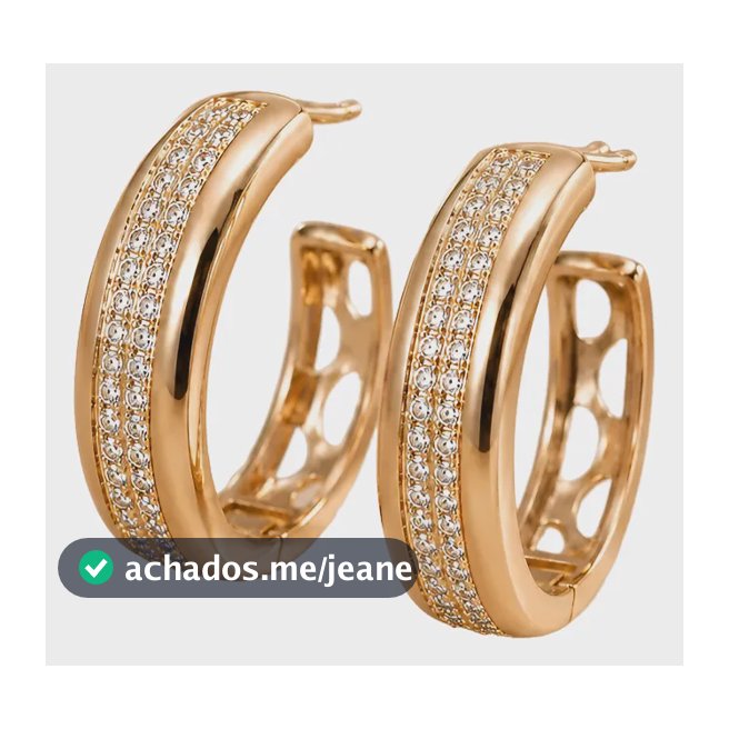 Brinco Argola Larga Cravejado Zircônia Banhado Ouro 18k Luxo Dourado