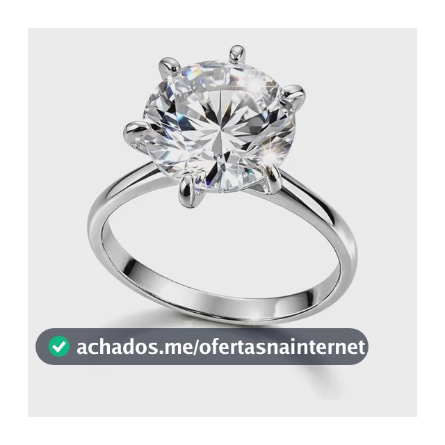 Anel Solitário Prata 925 Virgínia Zircônia 10mm Feminino Prateado 17