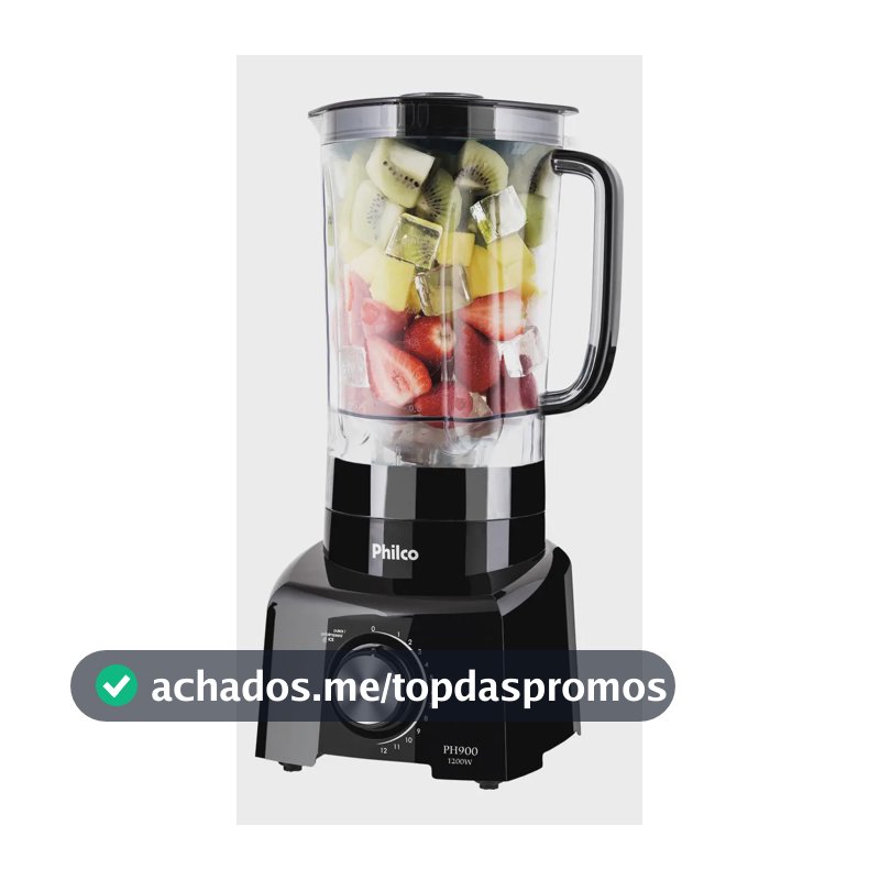 Liquidificador Philco 1200W 3L 12 Velocidades Preto PH900