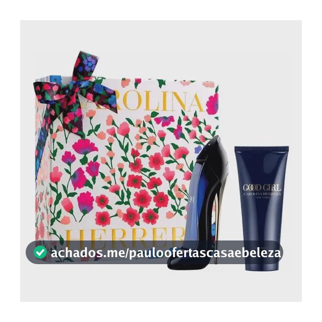 Kit presente Perfume Carolina Herrera Good Girl - Compre perfume Good Girl Eau de Parfum 80ml eganhe hidratante - Perfume Feminino
