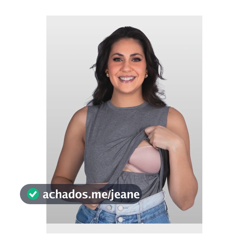 Blusa Para Amamentação Regata Gestante Com Abertura Prática Cinza Liso G(40/42)