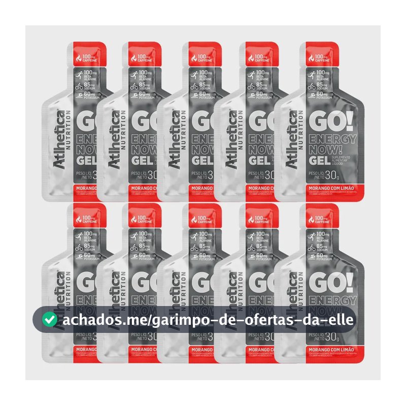 Cafeína Atlhetica Nutrition Gel energético atlhetica sabor Frutilla limón x 300g 10 un