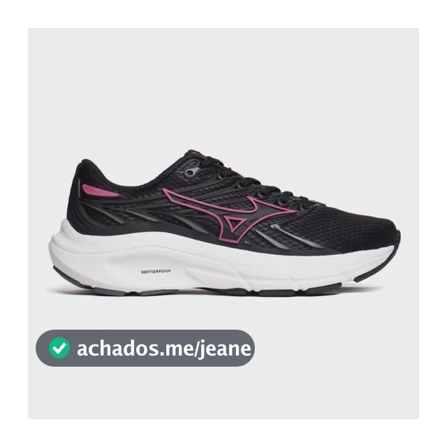 Tênis Feminino Mizuno Jet 8 Softierfoam Preto/rosa