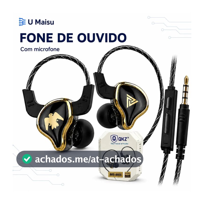 Fone De Ouvido Qkz Ak6 Ares Gamer Profissional Retorno De Palco Dj Musicos Inear Com Case - U maisu