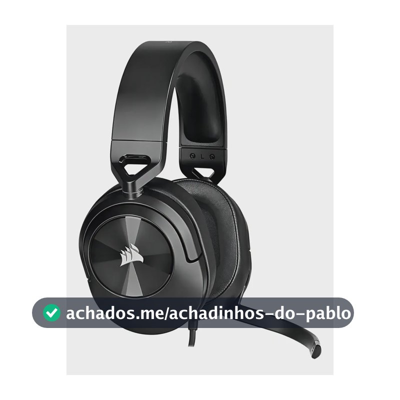 Headset Gamer Corsair HS55 Com Microfone e LED, Preto