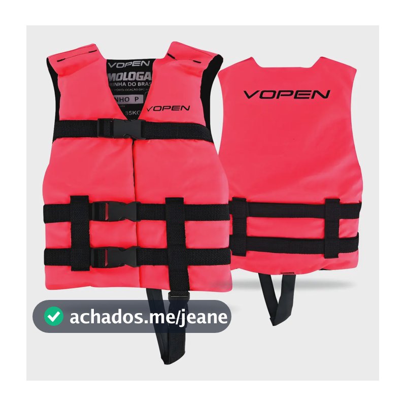 Colete Salva Vidas Infantil Criança Piscina Vopen Homologado Cor Rosa fluor Tamanho P - 25kg Á 35kg