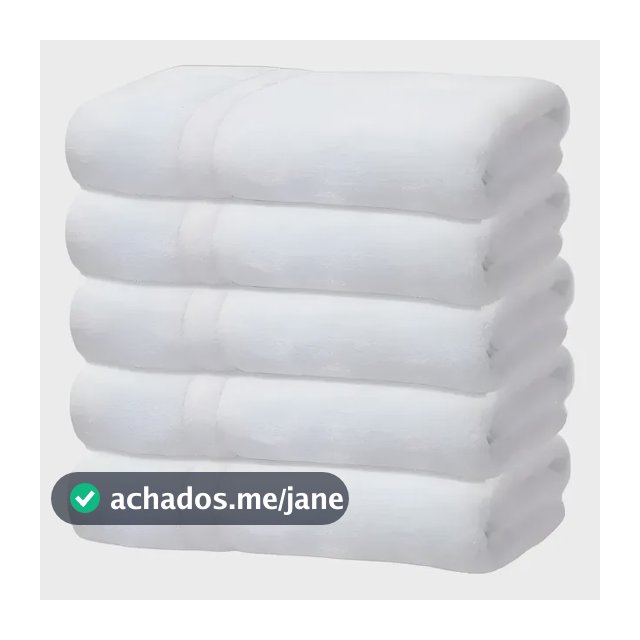 Kit 5 Toalhas Banho Gigante Grossa Hotel Luxo 75x150cm 480g Branco Hotel