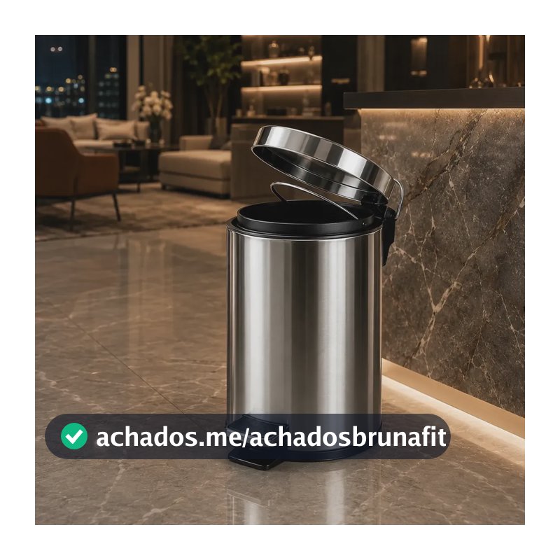 Lixeira Inox 5l Com Pedal Balde Removível Banheiro Cozinha Prateado