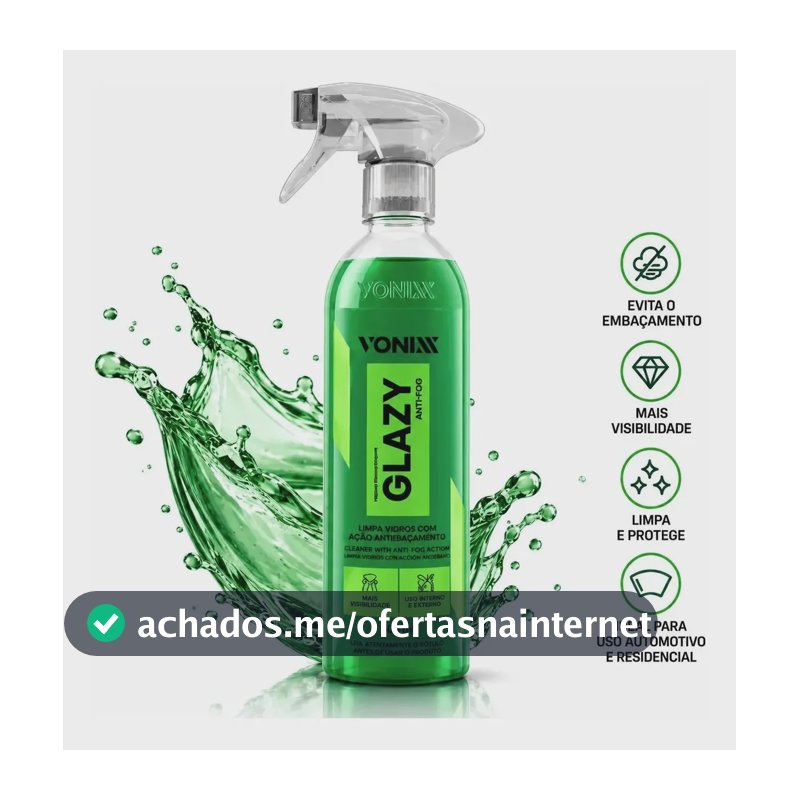Glazy Anti Fog Para Veículo Vonixx Vidro Spray Espelho