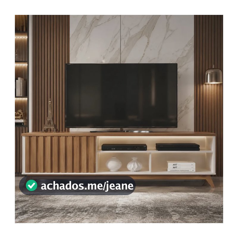 Rack para TV Giga Móveis Malbec Wood para TVs até 55” com 1 Porta e Nichos Organizadores para Sala
