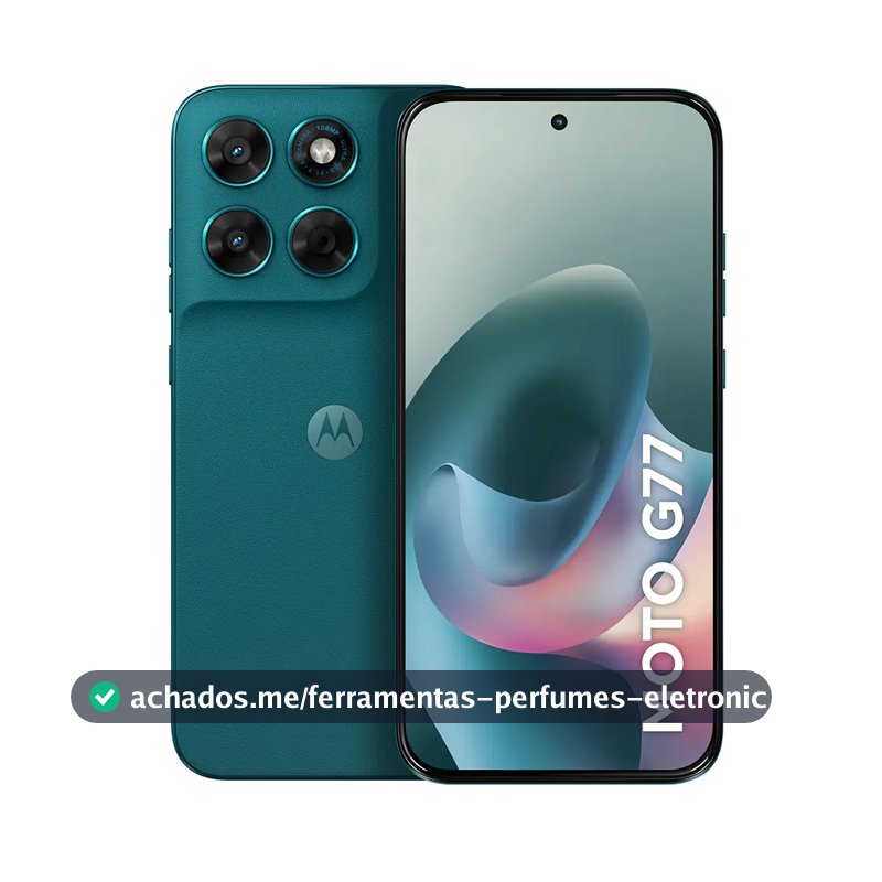 Smartphone Motorola Moto G77 5g - 256gb 8gb Ram + 16gb Ram Boost, Camera 108mp Ultra-pixel, Tela 1.5k Extreme Amoled 120hz, Ultrarresistente - Verde-escuro