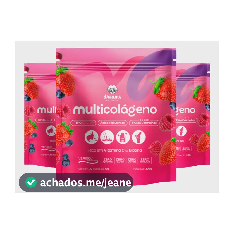 Multicolágeno Original Colageno 1, 2 & 3 + Mixer - 3 Pacotes Frutas Vermelhas
