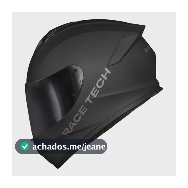 Capacete Race Tech Hit Monocolor Preto Fosco