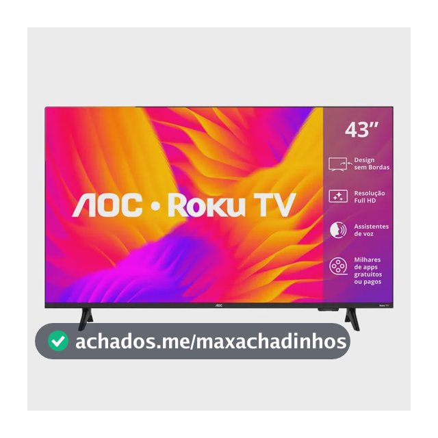 Smart Tv Aoc Led 43 Full Hd Wi-fi Roku Tv Sem Bordas