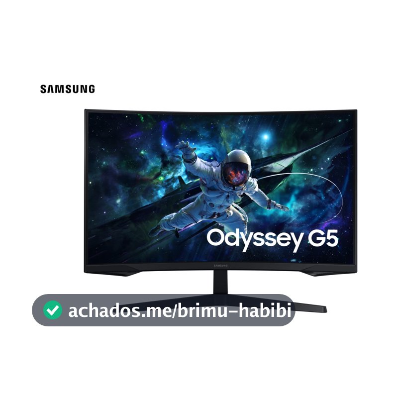 Monitor Gamer Samsung Odyssey G5, 32 ,qhd, 165hz,1ms,hdmi,dp Preto