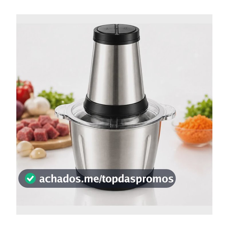 Processador De Alimentos Elétrico 2L Inox Moedor Picador 250w Multifuncional Cozinha