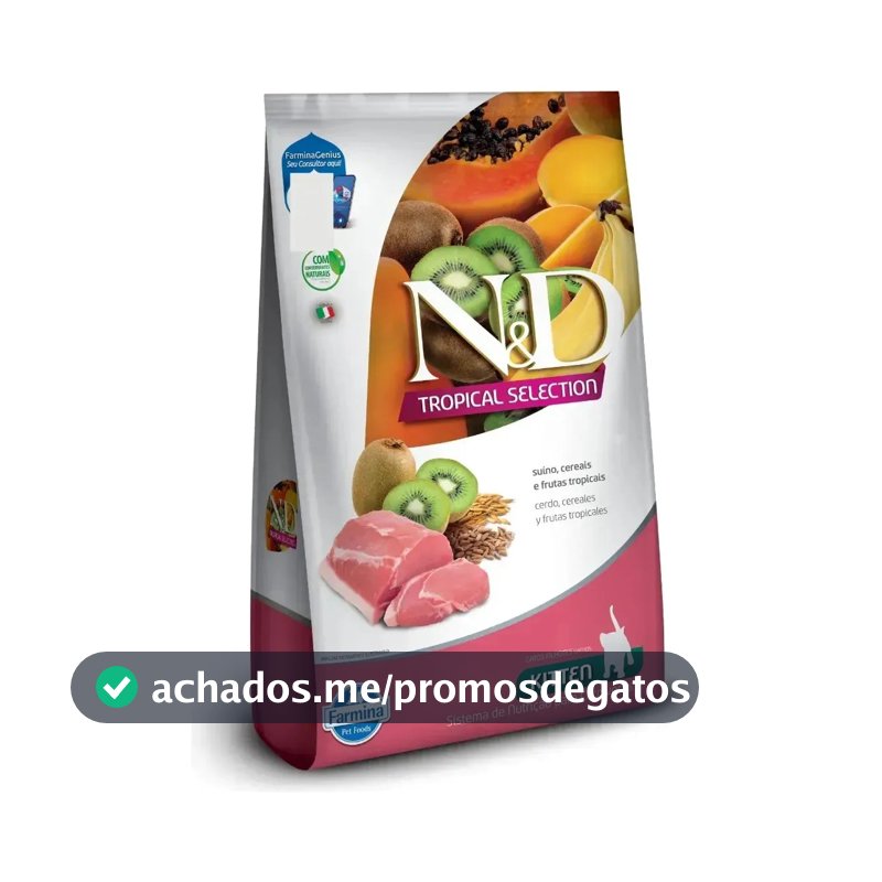Ração N&d Tropical Gato Filhote Suíno Cereais E Frutas 7kg