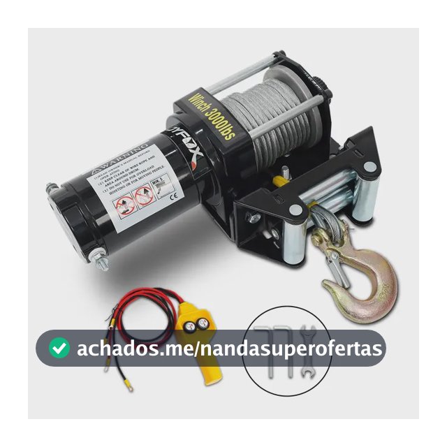 Guincho Elétrico 3000 Libras Para Quadriculo Jipe Barco Cabo De Aço