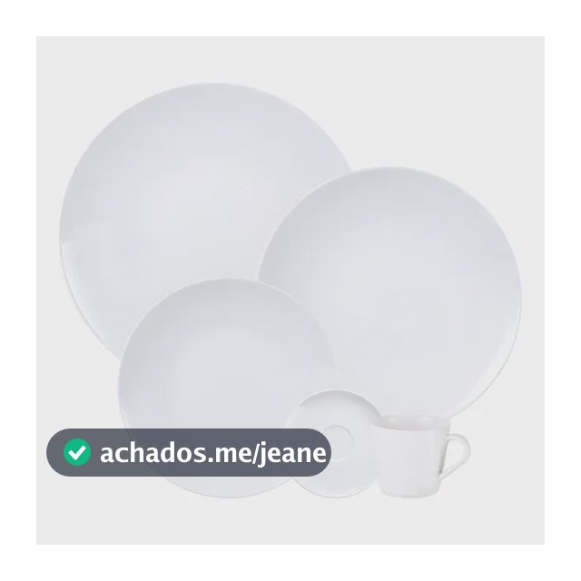 Aparelho De Jantar Tramontina Leonora Em Porcelana 20 Peças Branco Liso