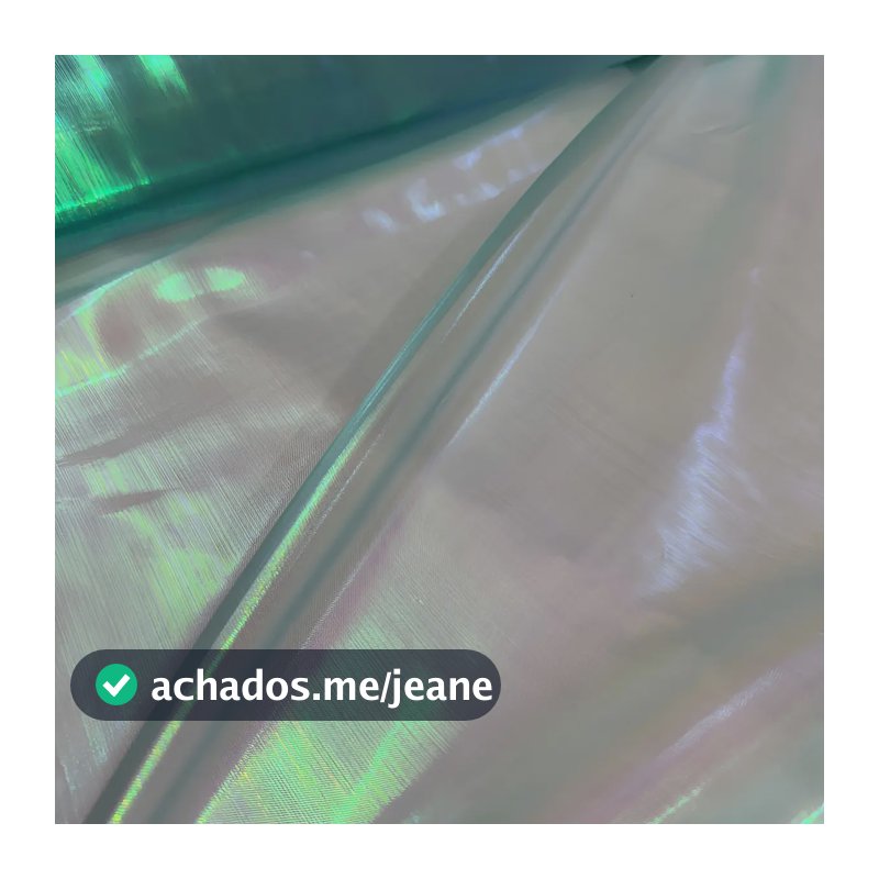 Tecido Organza Holográfica Neon - 1,50x1,00m Roupas Feminina Cor Verde-água Desenho Do Tecido Liso