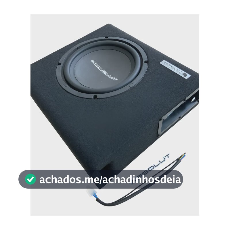 Caixa Som Amplificada Carro Mini Slim Sub 8 Pol Absolut