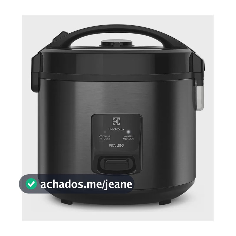Panela Elétrica Electrolux vapor arroz capacidade 3,5L 10 Xícaras 2 em 1 timer panela removível antiaderente tampa com visor transparente ERC30 preto por Rita Lobo