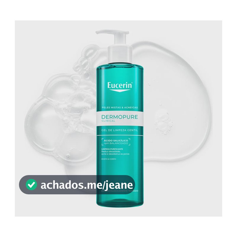 EUCERIN Dermopure Clinical Gel de Limpeza Gentil 400ml, Redução da oleosidade e acne, Desobstrui os poros
